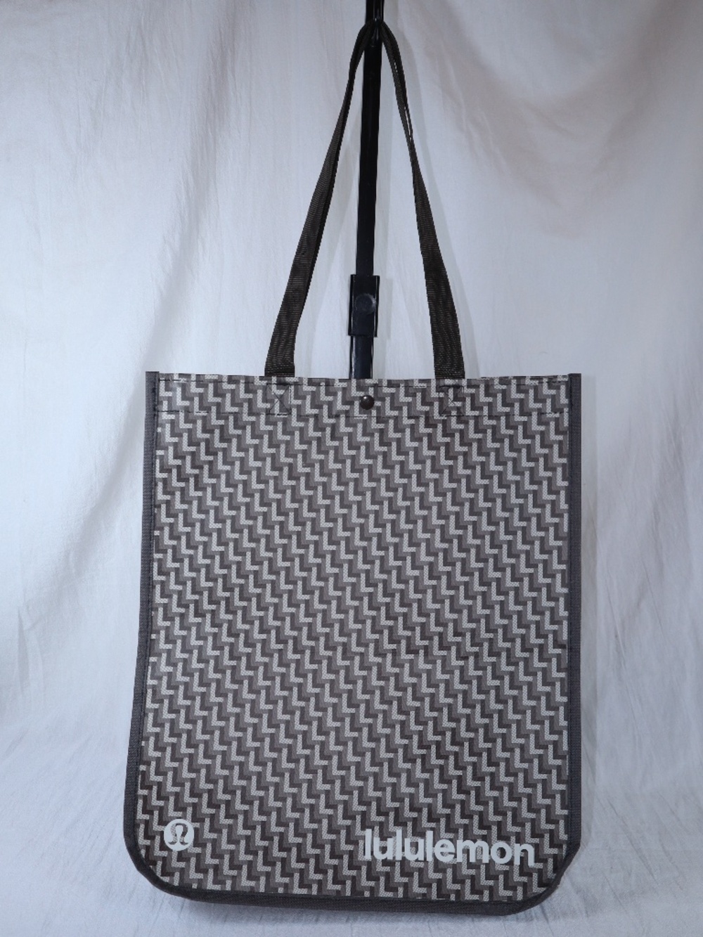 Lululemon Brown Patterned Reusable Tote Large 16 x 14 x 6 Excellent Condition